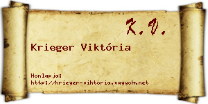 Krieger Viktória névjegykártya